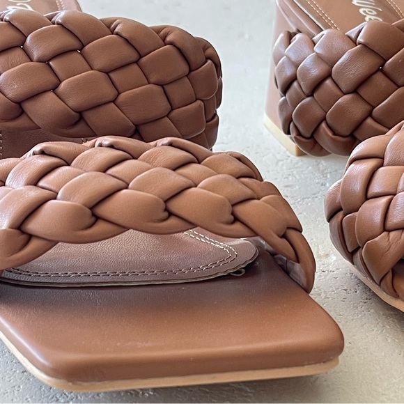 Brown Woven Heeled Sandals Women's 7.5 - Picture 7 of 9